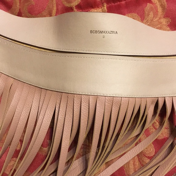 BCBGMAXAZRIA TAN NWOT WIDE FRINGED BELT main image 4